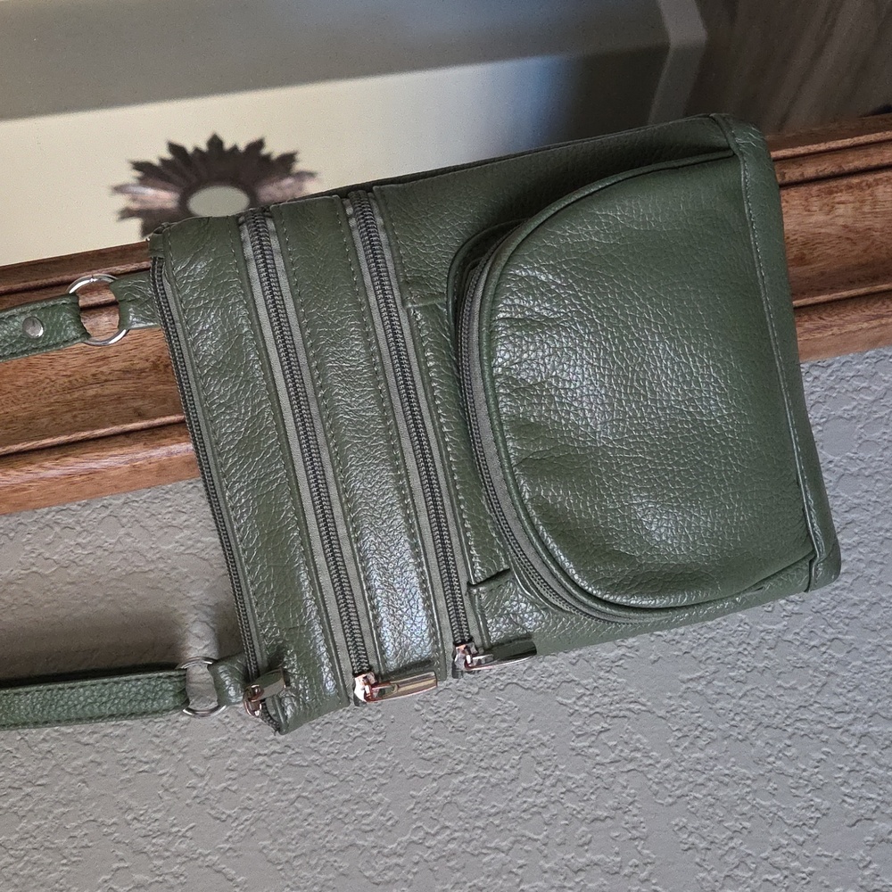 Green Leather Crossbody Bag - Picture 2 of 8